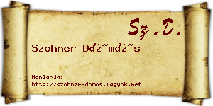 Szohner Dömös névjegykártya